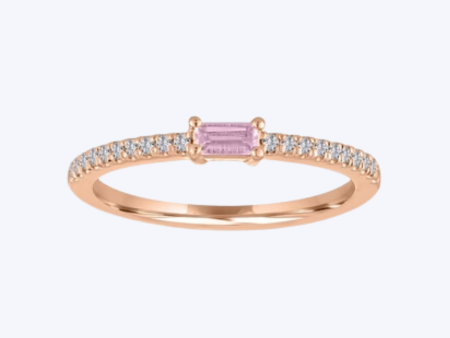 Peyton Pink Sapphire and Diamond Ring For Sale