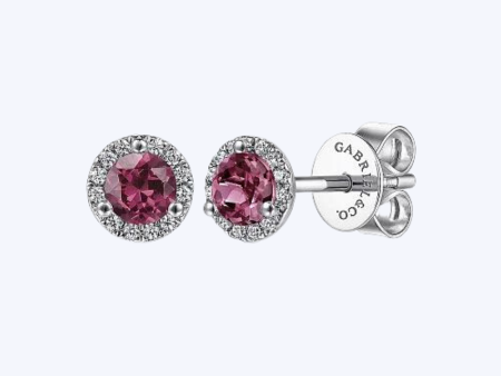 Diamond & Pink Tourmaline Stud Earrings Supply