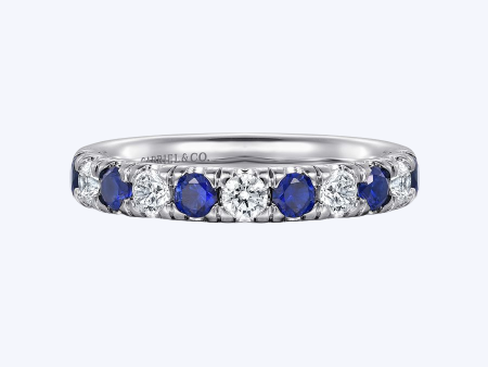 11 Stone Diamond & Sapphire Anniversary Band Online now