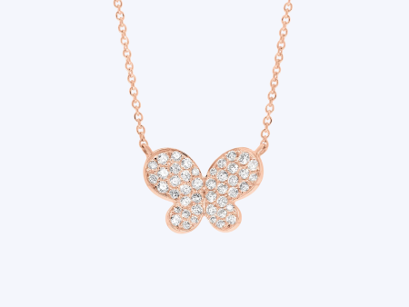 Diamond Pave Butterfly Pendant Necklace Sale