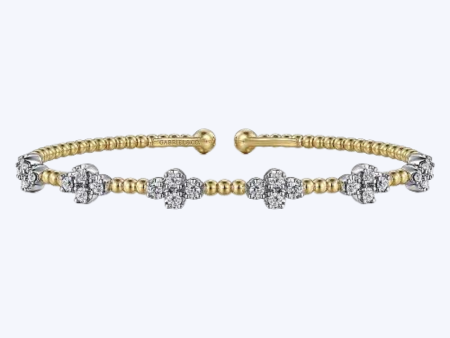 White-Yellow Gold Diamond Bangle Fashion