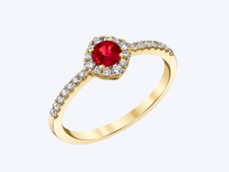 Ruby & Diamond Halo Ring Fashion