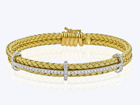 Diamond Double Woven Bangle For Discount