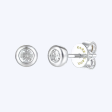 Bezel Set White Sapphire Stud Earrings Discount