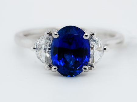 2.73 Carat Sapphire & Diamond Ring on Sale