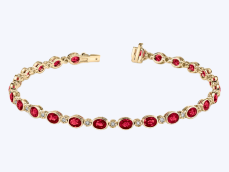 Ruby & Diamond Tennis Bracelet Online Sale