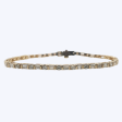 Yellow Gold Alternating Diamond Tennis Bracelet (4.09ctw) For Sale