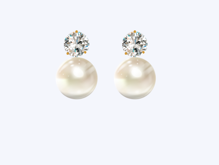 Talia Lab-Grown Diamond and Pearl Studs For Discount