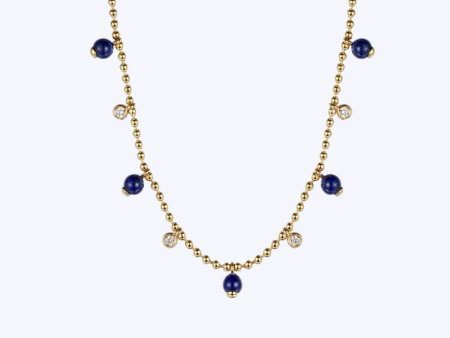 Bujukan Lapis and White Sapphire Necklace Fashion