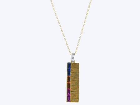 Madison Rainbow Sapphire Tag Necklace Cheap