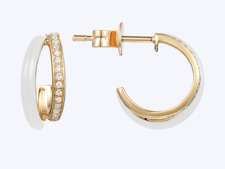 Split Enamel & Diamond J-Hoops Supply