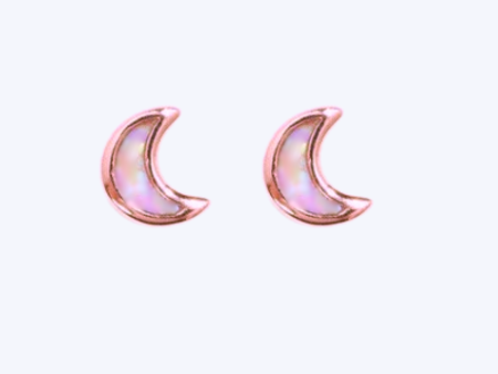 Adira Pink Mother of Pearl Moon Earrings For Discount