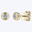 Bezel Set White Sapphire Stud Earrings Discount