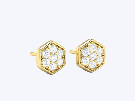 Darya Diamond Hexagon Studs Online now