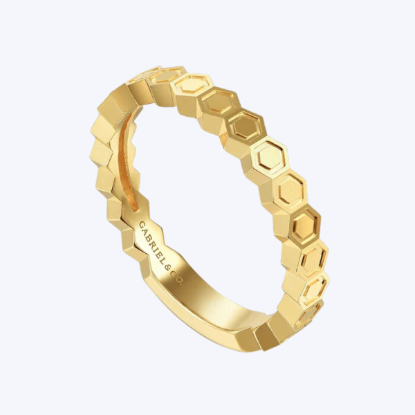 Heather Hexagon Gold Ring Discount