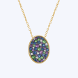 Multi-Gemstone Oval Pendant Necklace For Sale