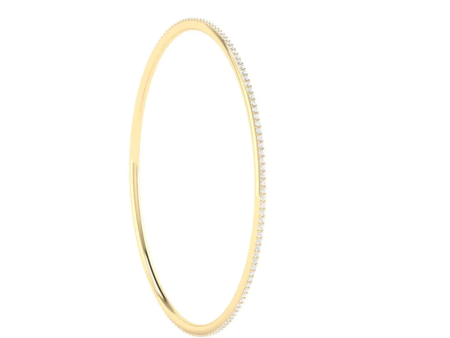 2.3mm Yellow Gold White Diamond Bangle for Hal Online now