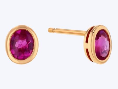 Oval Shape Ruby Studs Cheap