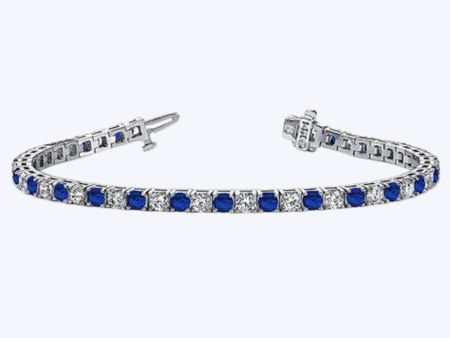 Alternating Sapphire & Diamond Bracelet Hot on Sale