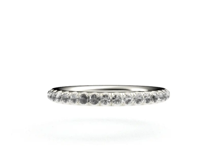 2.3mm Single Band Silver Grey Diamonds size 5.5 Online Hot Sale