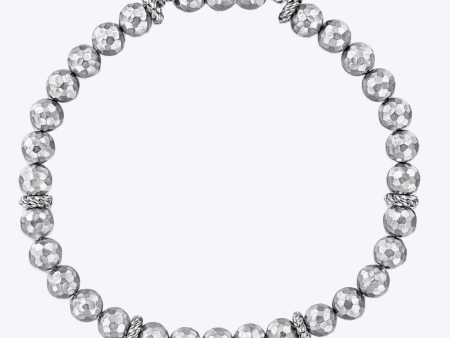 Keith Silver Faceted Beaded Bracelet Online now