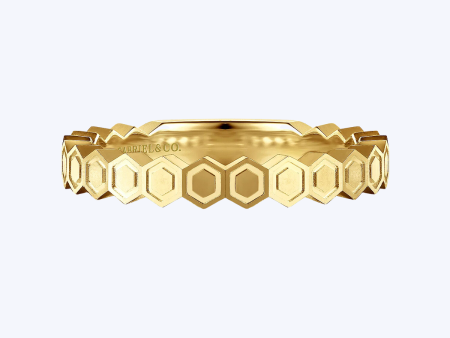 Heather Hexagon Gold Ring Discount