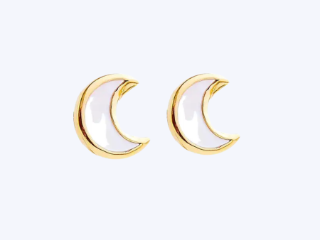 Caspian Mother of Pearl Moon Earrings For Discount