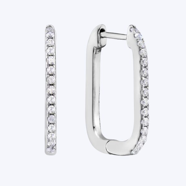 Squoval  Diamond Hoops on Sale