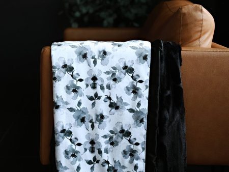 Winter Floral Black Blanket Fashion