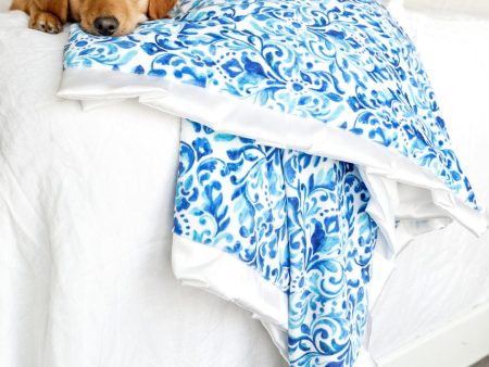 Blue Damask Blanket Cheap