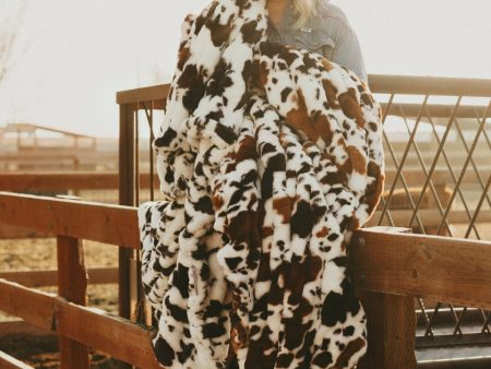 Hugs Brown Cow Blanket Hot on Sale