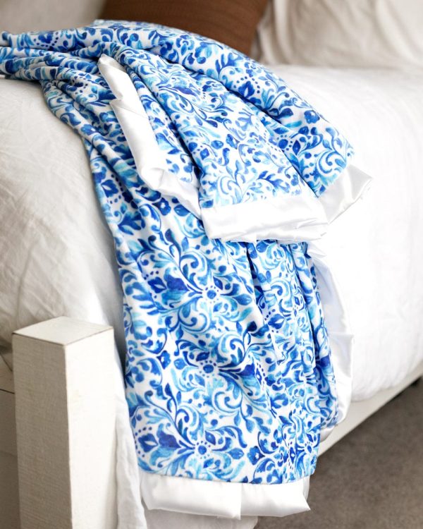 Blue Damask Blanket Cheap