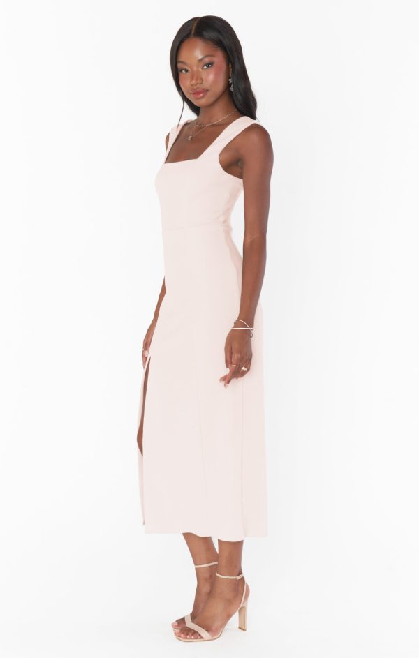 Eden Midi Dress ~ Dusty Blush Stretch Online Sale