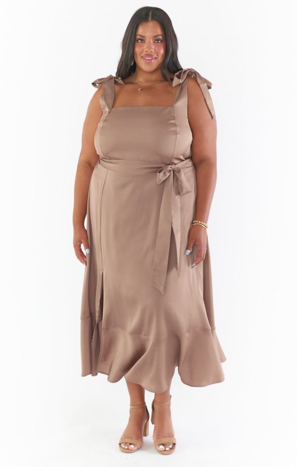 Claire Midi Dress ~ Dune Luxe Satin Online