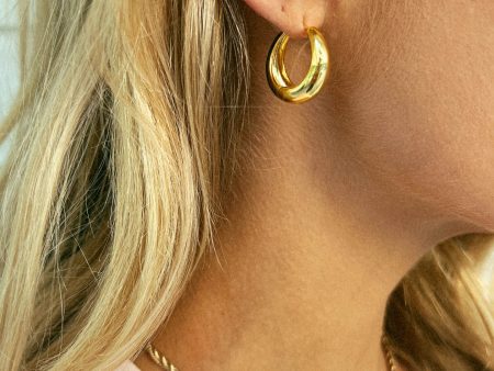 LUV AJ Marbella Hoop Earrings ~ 14K Gold Plated Fashion