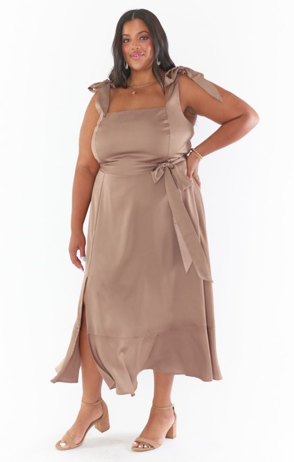 Claire Midi Dress ~ Dune Luxe Satin Online