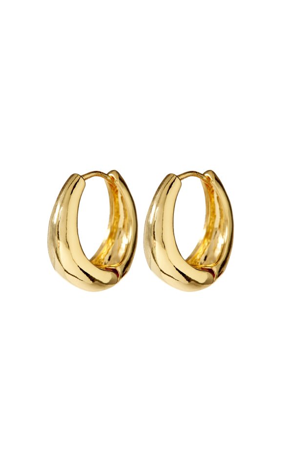 LUV AJ Marbella Hoop Earrings ~ 14K Gold Plated Fashion