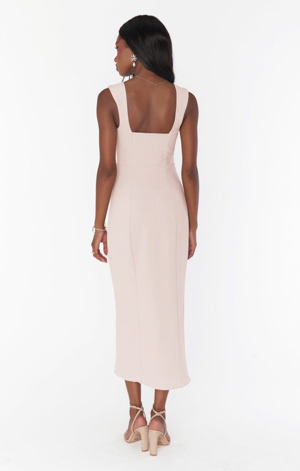 Eden Midi Dress ~ Dusty Blush Stretch Online Sale