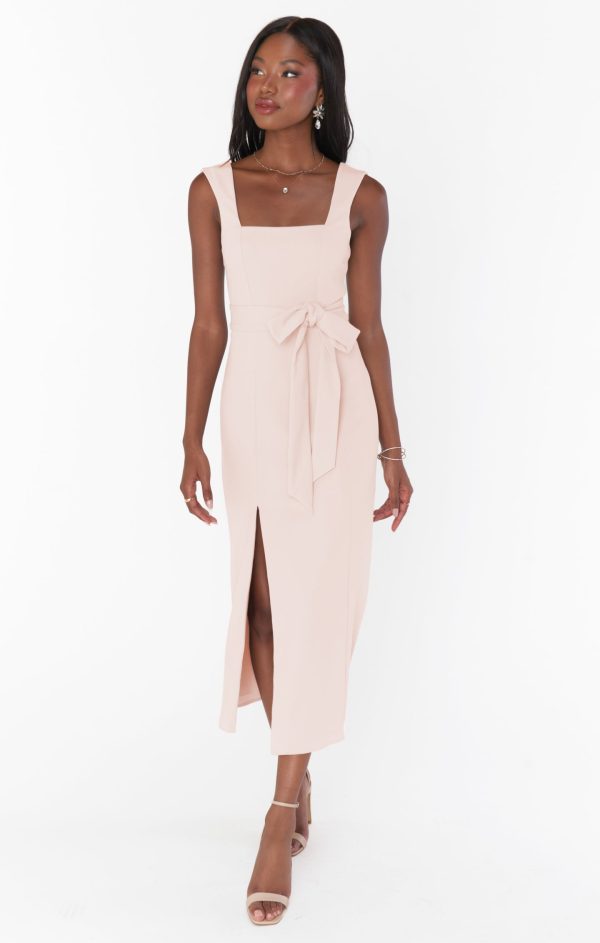 Eden Midi Dress ~ Dusty Blush Stretch Online Sale