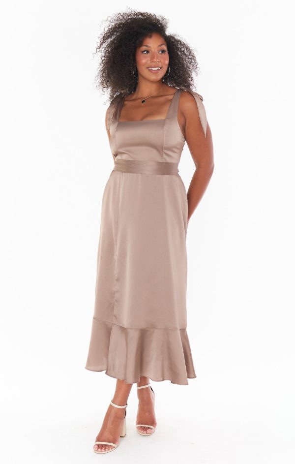 Claire Midi Dress ~ Dune Luxe Satin Online